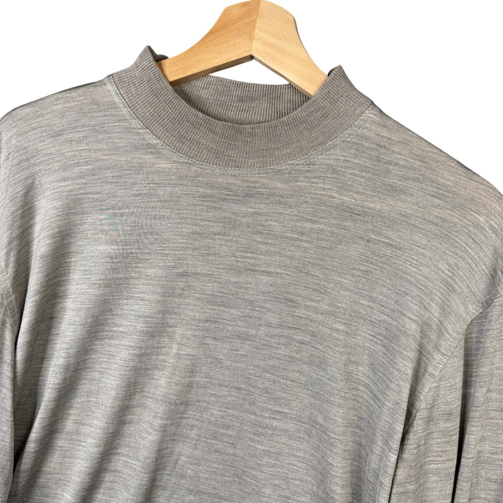 Bullock & Jones Made in Italy 100% Silk Mock Neck Long Sleeve Sweater Mens M 48